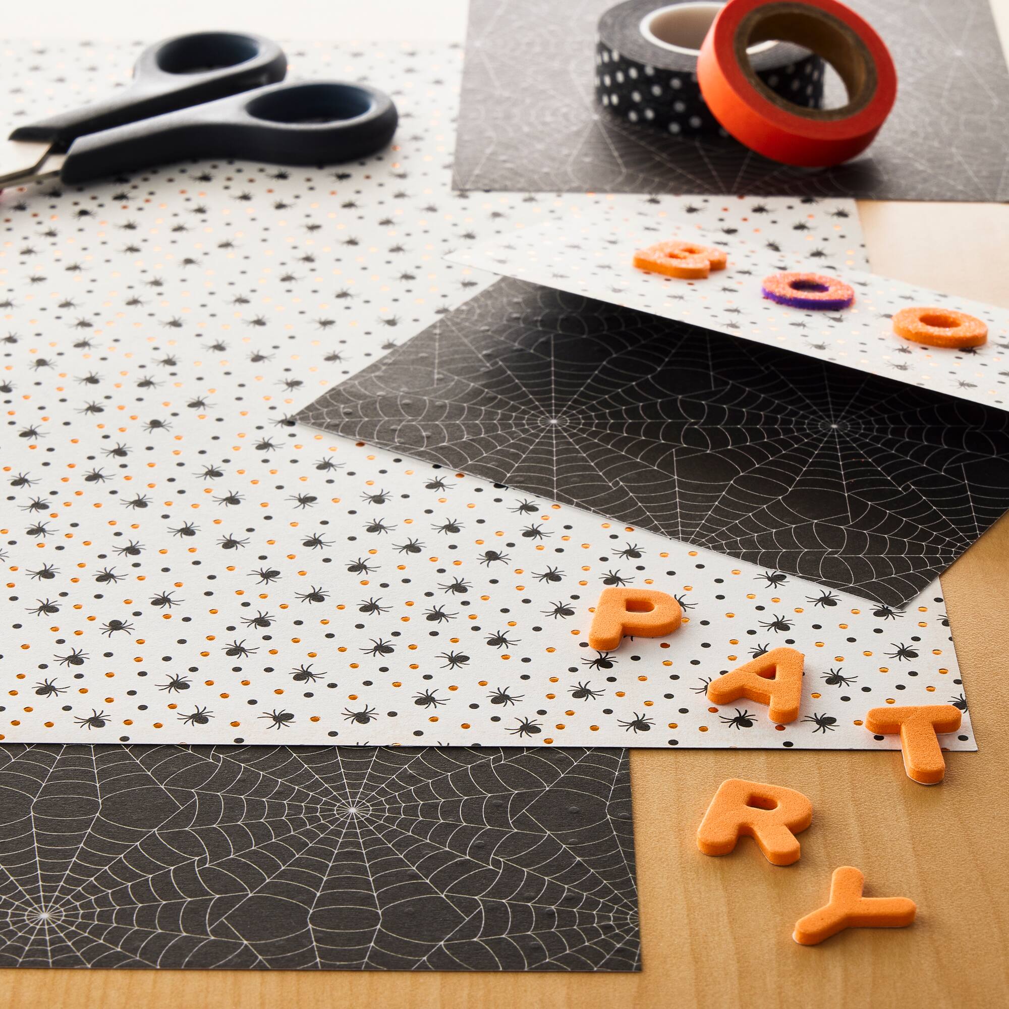 24 Pack: Halloween Spiders Double-Sided Paper by Recollections™, 12" x 12"